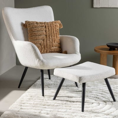 Fauteuil Como - Staal - 78x95x72 cm - Wit