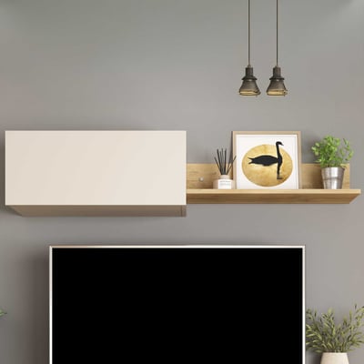 Wandkast Kosmo - 150x29x31cm - 1 deur - kasjmier/eikdecor Wandkast Kosmo - 150x29x31cm - 1 deur - kasjmier/eikdecor