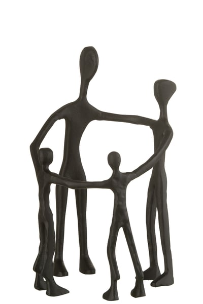 Figuur familie kring aluminium zwart