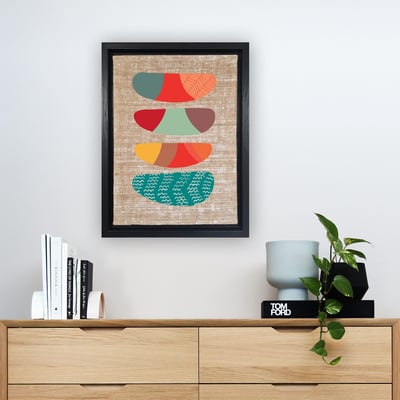 Leao Jute Canvas Schilderij | Veelkleurig | 100% Houten Kader