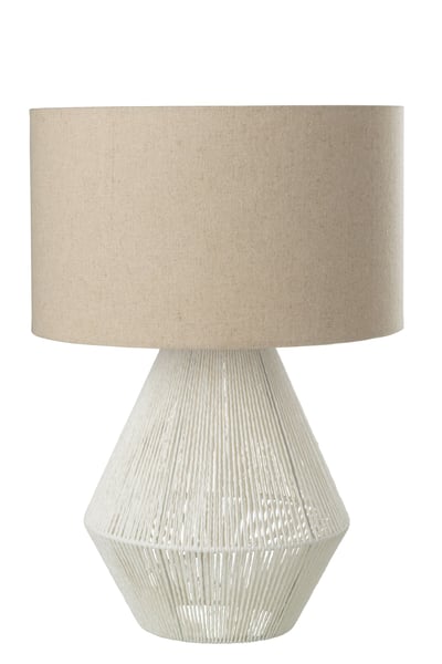 Tafellamp string jute wit