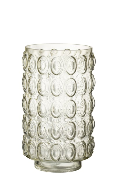 Vaas bubbels glas licht geel large