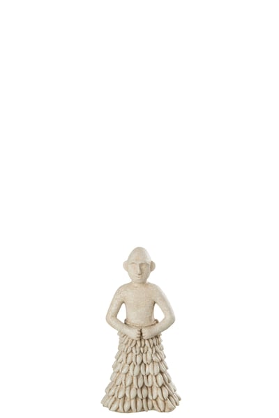 Man staand etnisch steen/resine beige