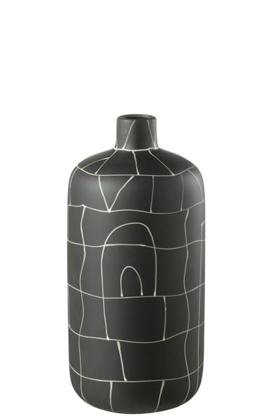 Vaas fles japan keramiek zwart small