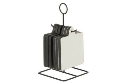 Coaster square vik wood with black/white Coaster square vik wood with black/white