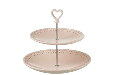 Bord 2 lagen keramiek roze