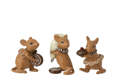 Muizen kokend resine bruin assortiment van 3