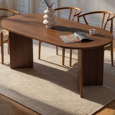 Ovale eettafel Sablin - 180x90x75cm - walnootdecor