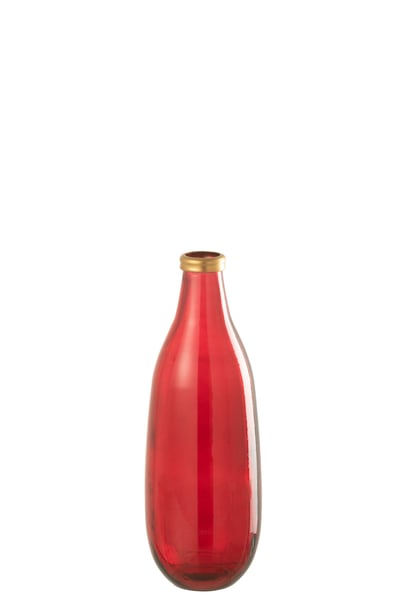 Vaas goud boord glas rood medium