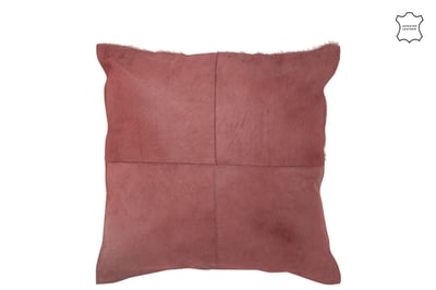 Kussen koehaar leder rood