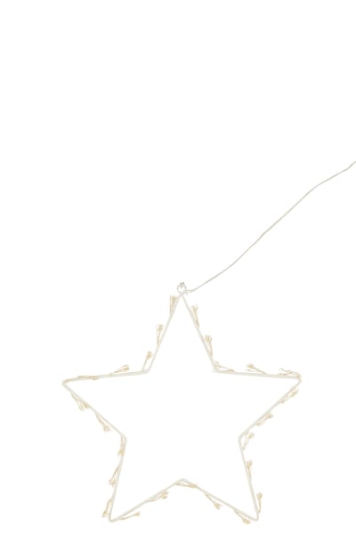 Ster deco led lichtjes metaal wit small