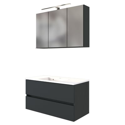 Wastafelmeubelset Brama 100cm - grafiet/mat grijs  
