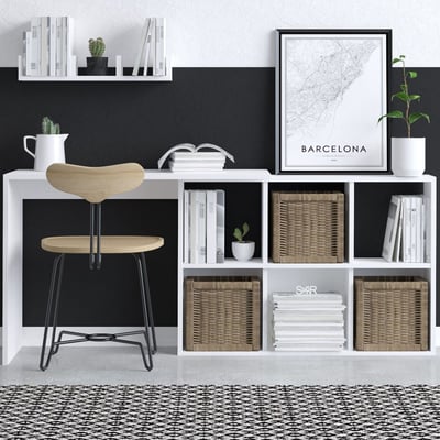 Bureau Jack - 100% MELAMINE - Wit - 74 x 145 x 45 cm