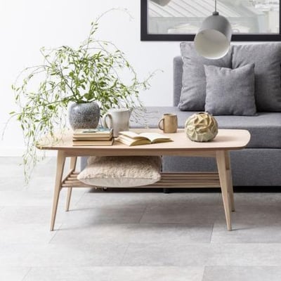Salontafel Woodstock - 120x60x47 cm - wit geolied eikenfineer