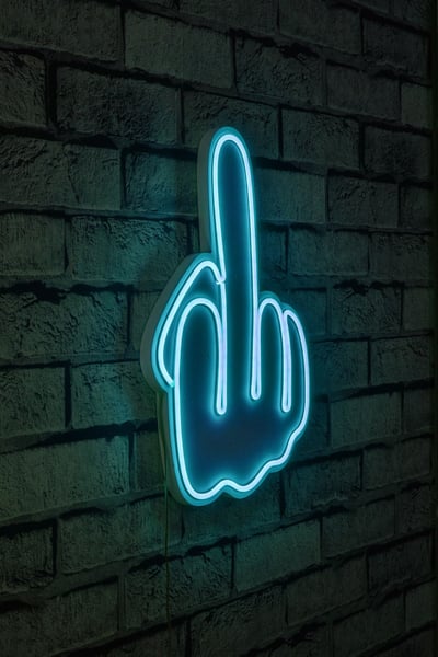 Neonverlichting middelvinger - Wallity reeks - Blauw Neonverlichting middelvinger - Wallity reeks - Blauw