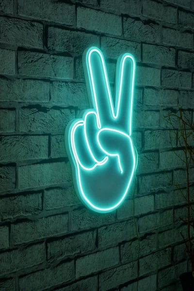 Neonverlichting Peaceteken - Wallity reeks - Turquoise