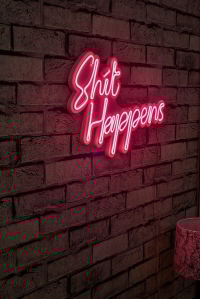 Neonverlichting Shit Happens - Wallity reeks - Rood Neonverlichting Shit Happens - Wallity reeks - Rood