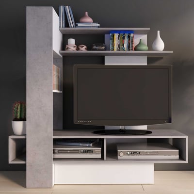 Tv-meubel Zerko 140cm - beton/wit Tv-meubel Zerko 140cm - beton/wit