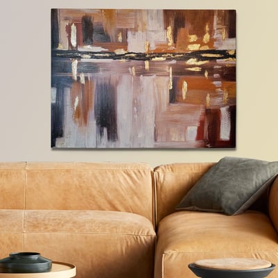 Handie Decoratief olieverfschilderij | Houten lijst | 70 x 100 cm