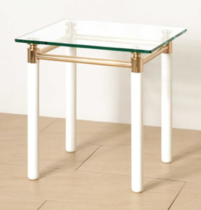 Bijzettafel | 42 x 42 x 44 cm | Wit-goud Bijzettafel | 42 x 42 x 44 cm | Wit-goud