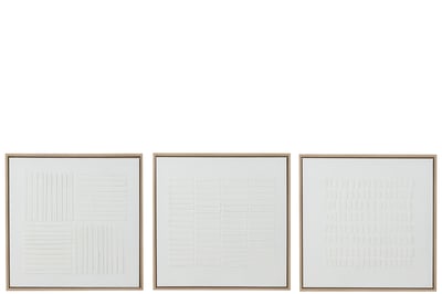 Schilderij lines canvas wit assortiment van 3 Schilderij lines canvas wit assortiment van 3