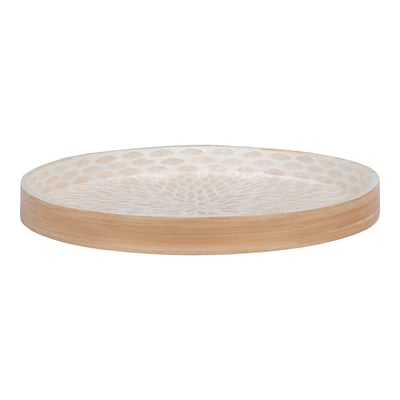 Dienblad Capiz | Ø40 x 3,5 cm | Beige