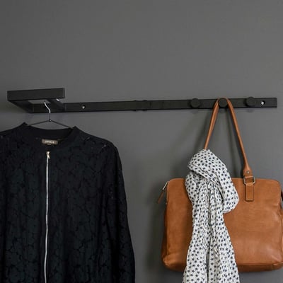 Trento Zwart Kledingrek - Metaal.