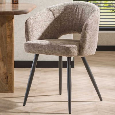 Eetkamerstoel Saloon - 58x56x81cm - beige stof