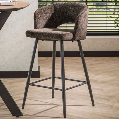 Barstoel Sieglinde - 51x50x94cm - bruin bouclé