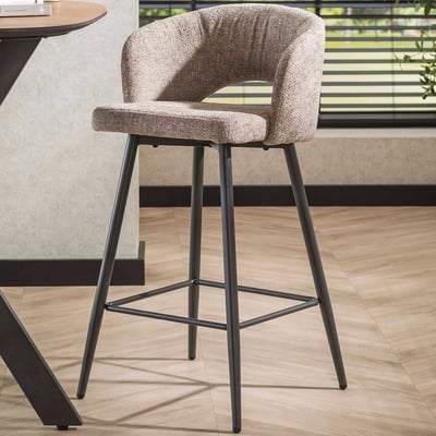 Barstoel Sieglinde - 51x50x94cm - beige bouclé