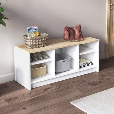 Olivia Schoenenkast | 100% Melamine Gecoat | Wit Saffier Eik Olivia Schoenenkast | 100% Melamine Gecoat | Wit Saffier Eik
