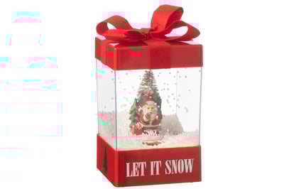 Sneeuwbol geschenkdoos led kerstman resine