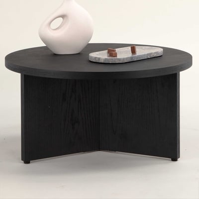 Salontafel Saltö - MDF zwart - Ø85cm