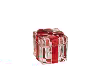 Voorraadpot/theelichthouder geschenkendoos glas rood