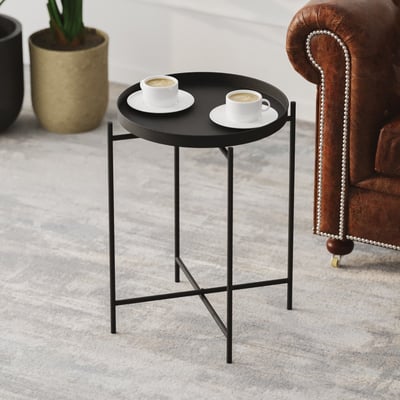 Moderne zwarte metalen salontafel | Woody Fashion. Moderne zwarte metalen salontafel | Woody Fashion.