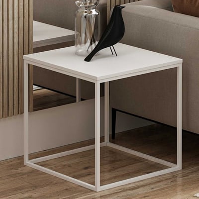 Bijzettafel Woody Fashion - 50x52x50 cm - Wit 