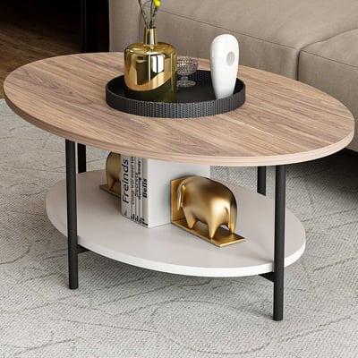 Moderne Eiken Witte Salontafel | 100% Melamine Gecoat | 18mm Dik