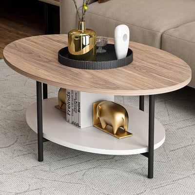 Elis Salontafel | 100% MELAMINE | Eiken, Wit