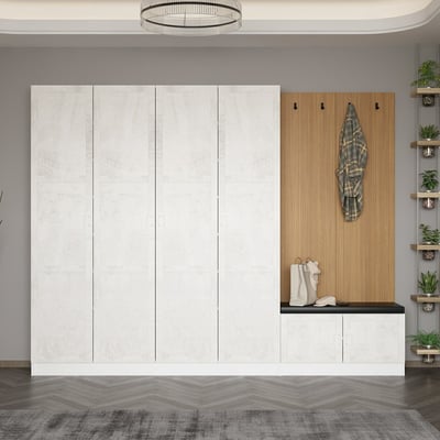 Modieuze garderobekast | 100% Melamine | Wit