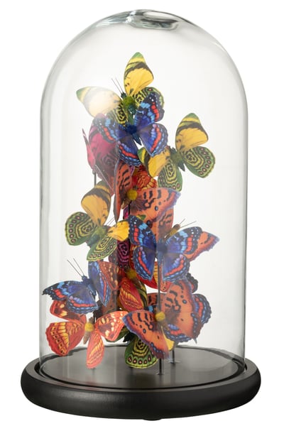 Stolp vlinders glas/papier mix large