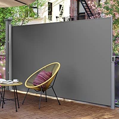 Grijze zijluifel 1,8x3,5m zonnescherm voor balkon/terras/terras