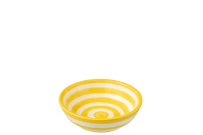 Bowl granada stripes low ceramic white/yellow small Bowl granada stripes low ceramic white/yellow small