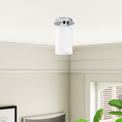 Noor Wandlamp | Metalen kap en glazen kap | Zilver | 12x19 cm