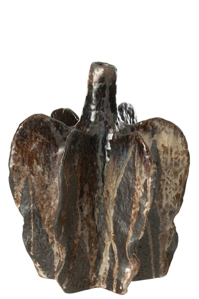 Vaas naga keramiek bruin/zwart large Vaas naga keramiek bruin/zwart large