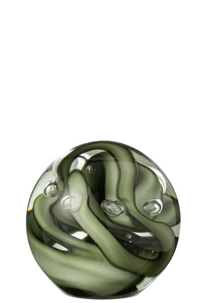 Presse papier tornado rond glas transparant/bruin large