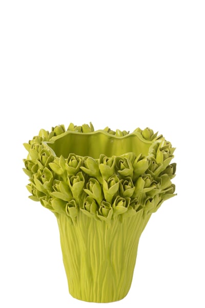Vaas ambrosia keramiek groen medium