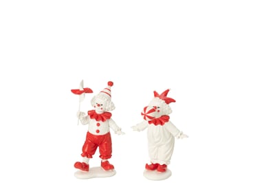 Clown ballon + speelgoed steen rood/wit assortiment van 2
