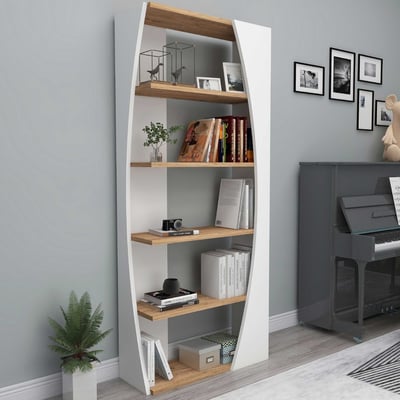Selge Boekenkast | 100% MELAMINE | Atlantisch grenen Wit