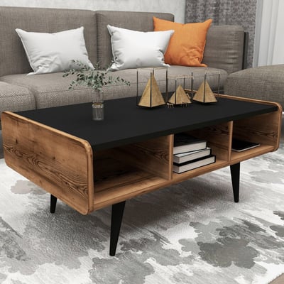 Salontafel Line  - 100% MELAMINE - Licht Walnoot - 90 x 40 x 56 cm