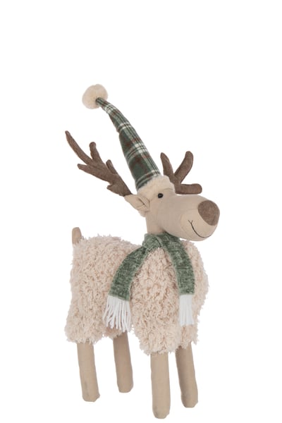 Eland sjaal polyester gebroken wit/groen large